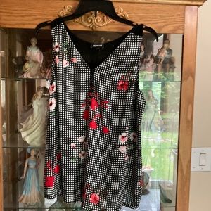 Sheer front fabric back butter soft fabric lrg. Express tank